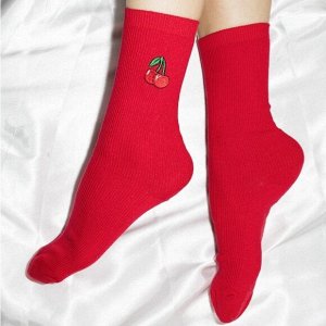 14909 Дизайнерские носки серии Весело и вкусно "Красавица ягода - Вишенка", р-р 36-40 (красный), 2690000014909
