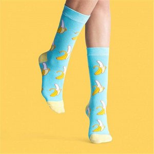 15517 Дизайнерские носки серии Весело и вкусно "Ешь банан", р-р 38-45 (небесно-голубой), 2690000015517