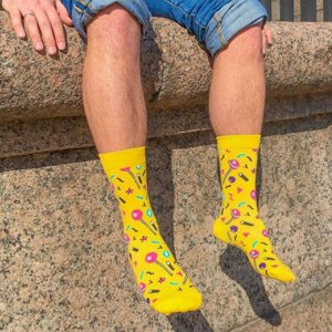 15449 Дизайнерские носки серии Весело и вкусно "Чупа Чупс", р-р 36-41 (желтый), 2690000015449