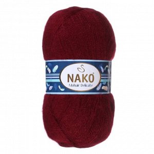 Nako Пряжа &quot;Mohair delicate&quot; 5% мохер, 10% шерсть, 85% акрил 500м/100гр (6110 винный)