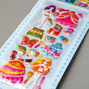 Наклейка пластик 3D "Кукольный гардероб" МИКС 65х9 см