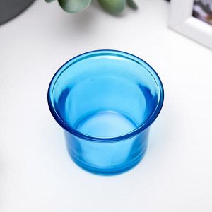 Подсвечник стекло 4,7 x 6,2 x 6,2 см "Глянец", голубой