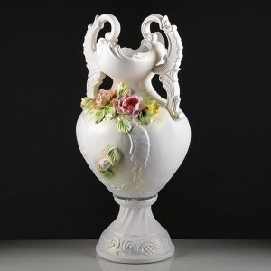 Ваза напольная "Мадонна", цветы, цветная лепка, 74 см, микс, керамика