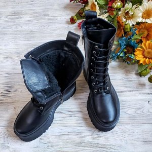 Черные кожаные ботинки Woodstock