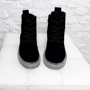 Черные замшевые ботинки KING