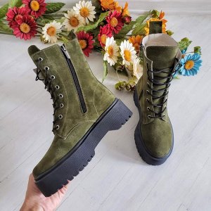 Замшевые ботинки Woodstock цвета хаки