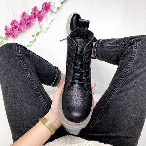Черные кожаные ботинки KING