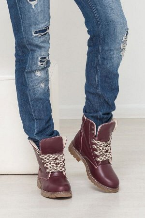 Бордовые кожаные ботинки Comfort