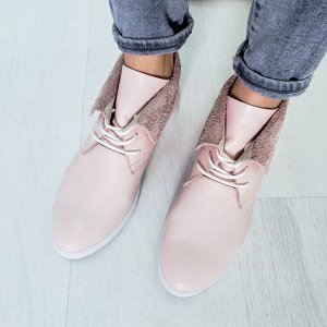Пудровые кожаные ботинки NINO