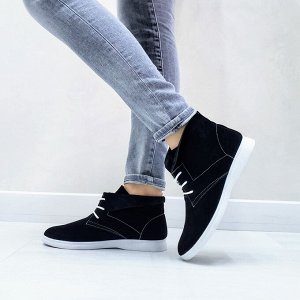 Черные замшевые ботинки NINO