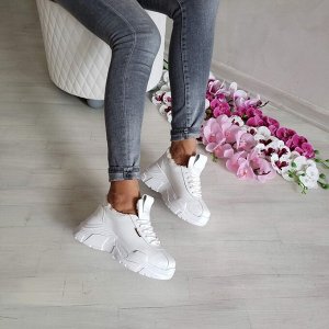 Bona Mente Deluxe Белые кожаные кроссовки POWER