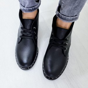 Bona Mente Deluxe Черные кожаные ботинки Desert