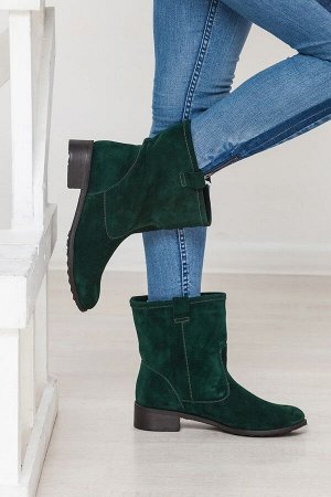 Bona Mente Deluxe Темно-зеленые замшевые ботинки Impressa