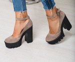 Бежевые замшевые туфли Mary Jane