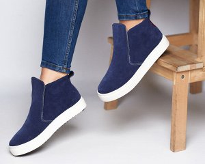 Синие замшевые слипоны ANKLE SLIP