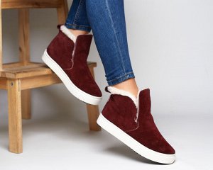 Bona Mente Deluxe Бордовые замшевые слипоны ANKLE SLIP