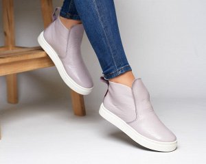 Кожаные слипоны ANKLE SLIP цвета лаванда