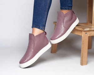 Кожаные слипоны ANKLE SLIP цвета сирень