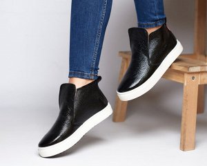 Черные кожаные слипоны ANKLE SLIP