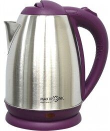 Чайник MAXTRONIC MAX-202 нерж + фиолет (1,8кВт, 1,8л, мет корпус, скрытый нагр элемент) 16/уп