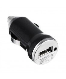 Зарядное устройство USB для прикуривателя, 5V-1A, 12-24v, пластик, металл