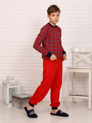 Пижама Характеристики: 100% хлопок; Материал: футер двухнитка начес
Ярка и теплая пижама на мальчика. Брючки и кофточка на манжетах.