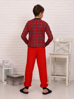 Пижама Характеристики: 100% хлопок; Материал: футер двухнитка начес
Ярка и теплая пижама на мальчика. Брючки и кофточка на манжетах.