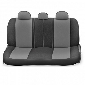 Авточехлы COMFORT, анатом. поддержка, литой подгол., велюр, 9 предм., карман, 6 молний, чёрн./т.серый,