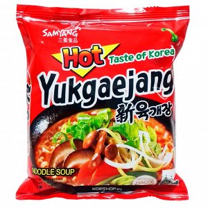 Лапша пшеничная с острым вкусом "Yukgaejang" 120г тм Samyang