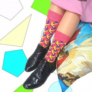 20450 Дизайнерские носки серии Что наша жизнь "Оптическая иллюзия" р-р 40-44 (красный/черный)