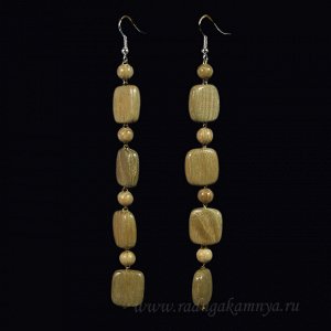Серьги из дерева 4 квадрата