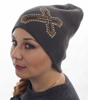 Популярная женская шапка с эффектной аппликацией №1509 ОСТАТКИ СЛАДКИ!!!!