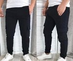 Мужские спортивные штаны 3503 &quot;Однотонные Карман&quot; Черные