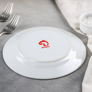 Тарелка десертная Доляна «Маки», d=19 см, цвет белый