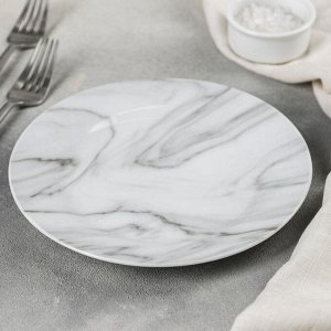Тарелка десертная Доляна «Мрамор», d=19 см, цвет серый