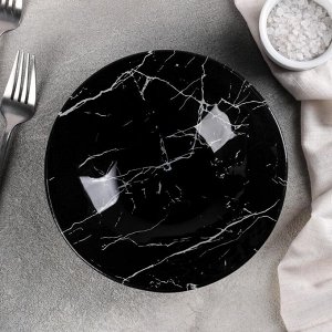 Салатник Доляна «Марбл чёрный», 740 мл, 18?4,5 см, цвет чёрный