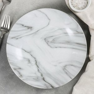 Тарелка обеденная Доляна «Мрамор», d=24 см, цвет серый