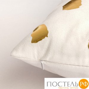 Подушка декоративная "Этель" Горошек белый, 40х40 см, велюр, 100% п/э   4580001