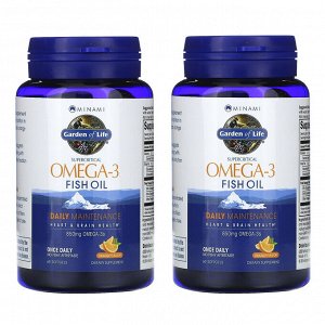 Minami Nutrition, Сверхкритический, Omega-3 Fish Oil, 850 мг, апельсиновый вкус, 120 гелевых капсул в каждой упаковке