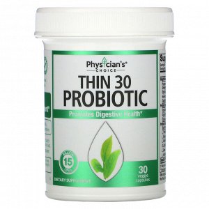 Physician&#x27 - s Choice, Thin 30 Probiotic, 15 Billion CFUs, 30 Veggie Capsules