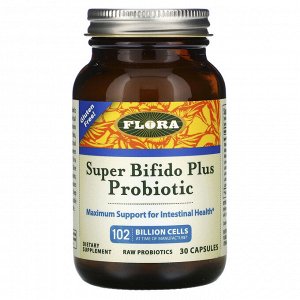 Flora, Udo&#x27 - s Choice, Super Bifido Plus Probiotic, 102 Billion Cells, 30 Capsules