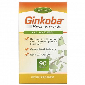 BodyGold, Ginkoba, фломула для мозга, 90 таблеток