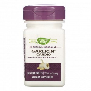 Nature&#x27 - s Way, Garlicin Cardio, 350 mg, 60 Vegan Tablets