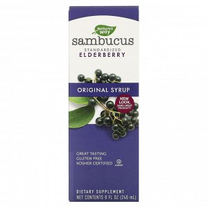 Nature&#x27 - s Way, Sambucus, Original Syrup, Standardized Elderberry, 8 fl oz (240 ml)