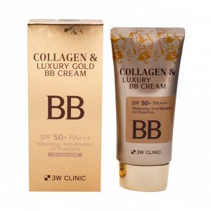 3W CLINIC Крем BB с коллагеном и золотыми капсулами Collagen&Luxury Gold - 50мл