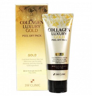 3W CLINIC Золотая маска-пленка для лица Collagen&Luxury Gold, 100 мл