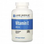 Lake Avenue Nutrition, Витамин E, 400 МЕ, 360 растительных мягких таблеток