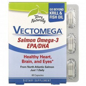 Terry Naturally, Vectomega, Salmon Omega-3 EPA/DHA, 60 Capsules