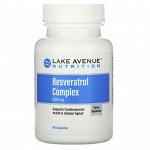 Lake Avenue Nutrition, Комплекс с ресвератролом, 500 мг, 60 капсул