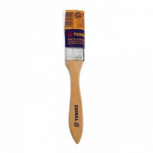 Кисть плоская TUNDRA, смешанная щетина, деревянная ручка, 1", 25 мм